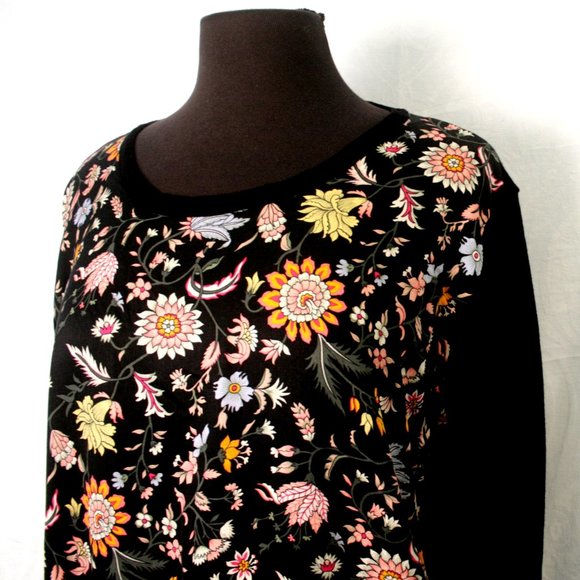 Black & Floral Sweater/Blouse - Picture 2 of 4